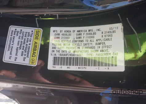 2013 Acura Tl 3.5 z USA, uszkodzony, nr VIN 19UUA8F24DA015897